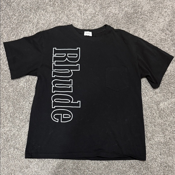 Rhude Other - Rhude Black Tee with Bold Lettering